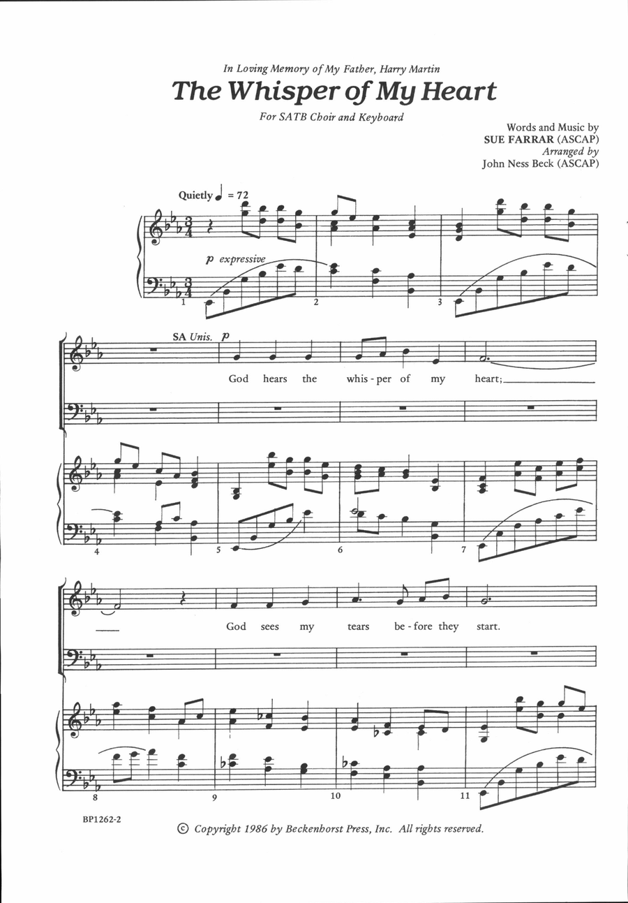 The Whisper of My Heart 4-Part scores gallery preview page 2