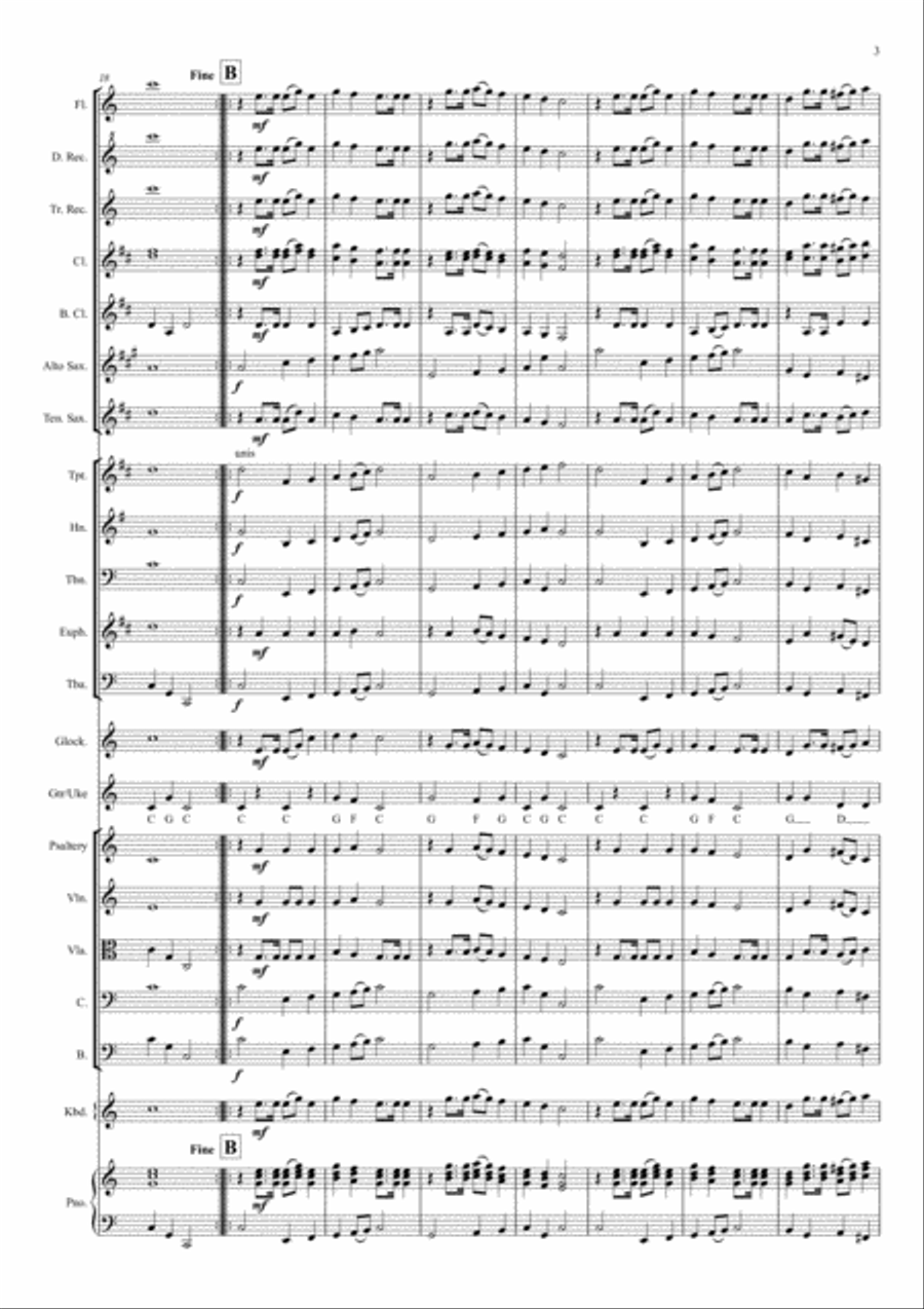 Anniversary Quick March (Mixed Ensemble) Large Ensemble scores gallery preview page 3