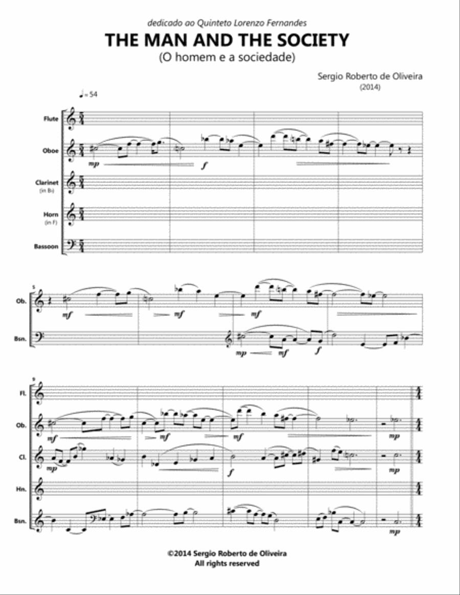 The Man And The Society Woodwind Quintet scores gallery preview page 4