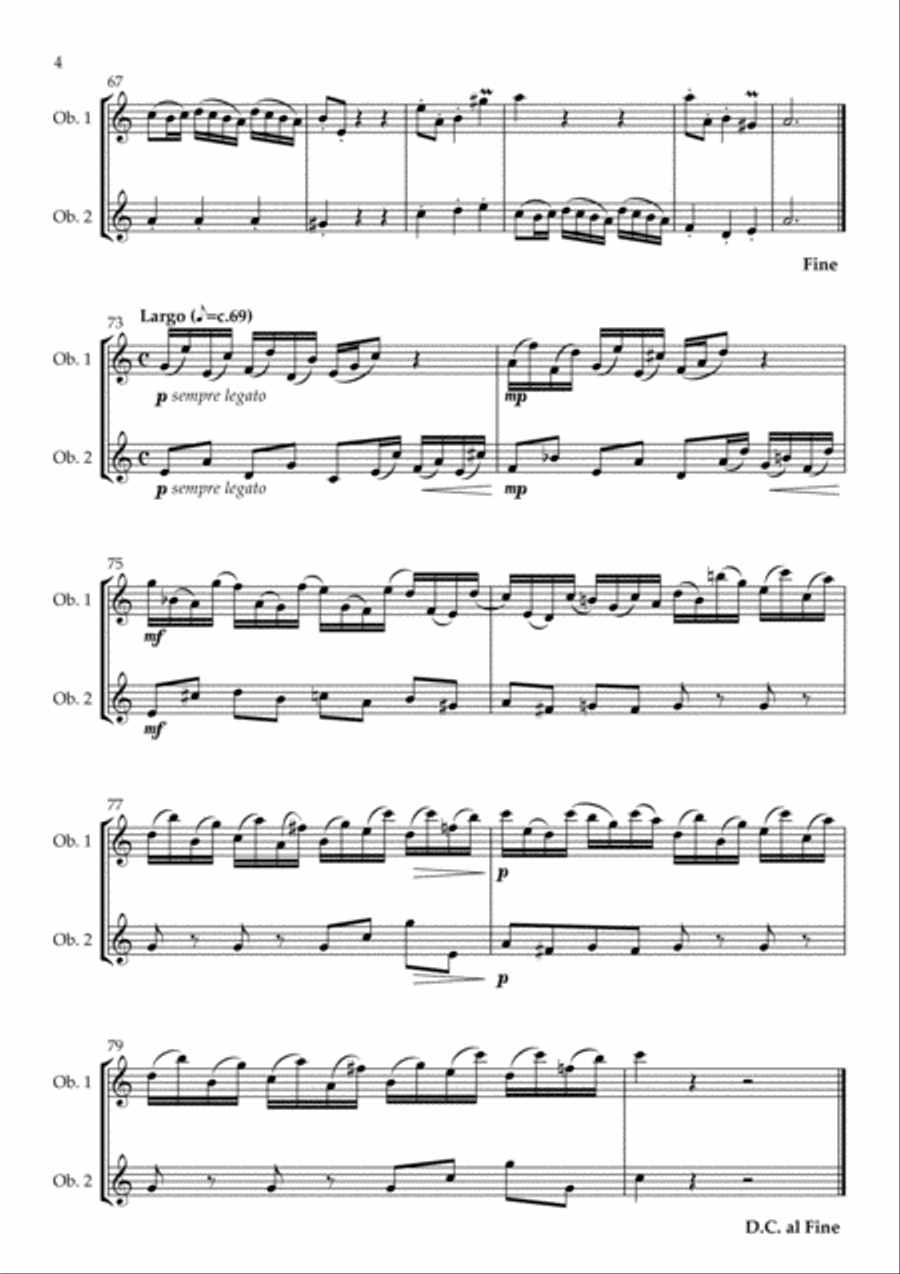 Fantasia in A Minor arranged for Oboe Duet Woodwind Duet scores gallery preview page 5