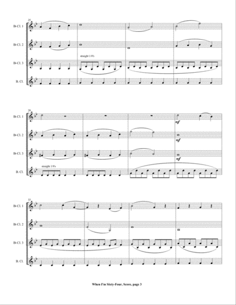 When I'm Sixty-Four Woodwind Quartet scores gallery preview page 5