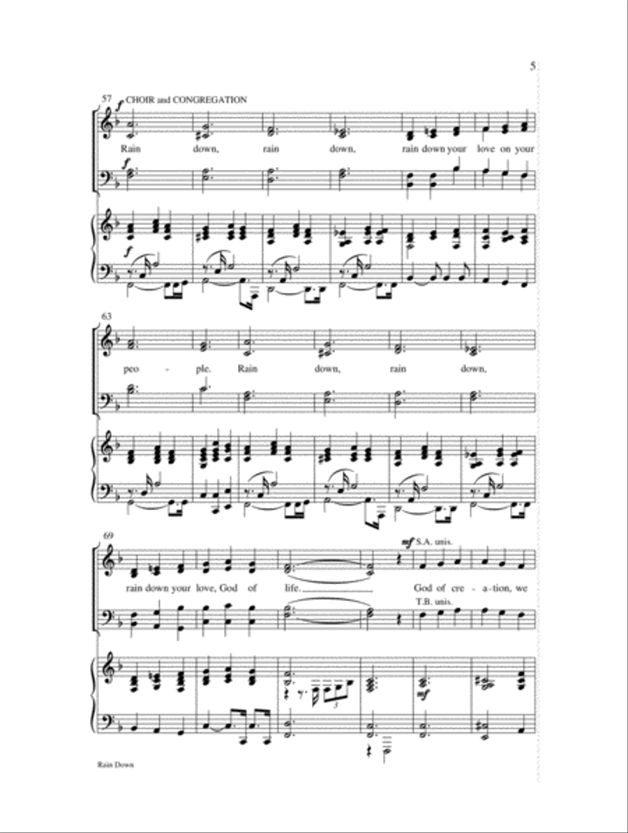 Rain Down 4-Part scores gallery preview page 5