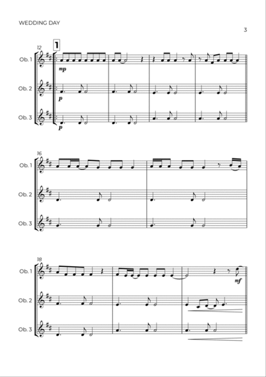 Wedding Day Woodwind Trio scores gallery preview page 3