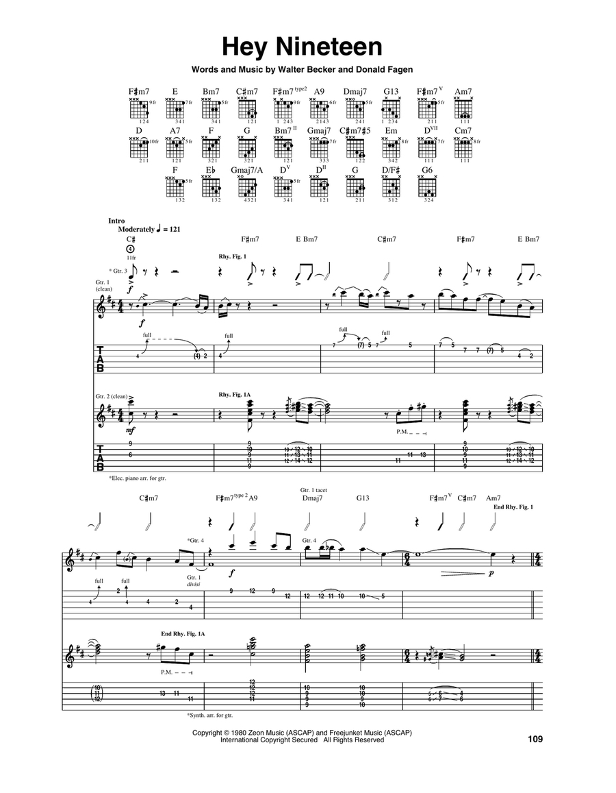 Hey Nineteen Acoustic Guitar scores gallery preview page 1