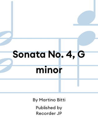Book cover for Sonata No. 4, G minor