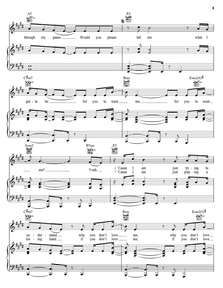 Love Me For Me Piano, Vocal, Guitar scores gallery preview page 3
