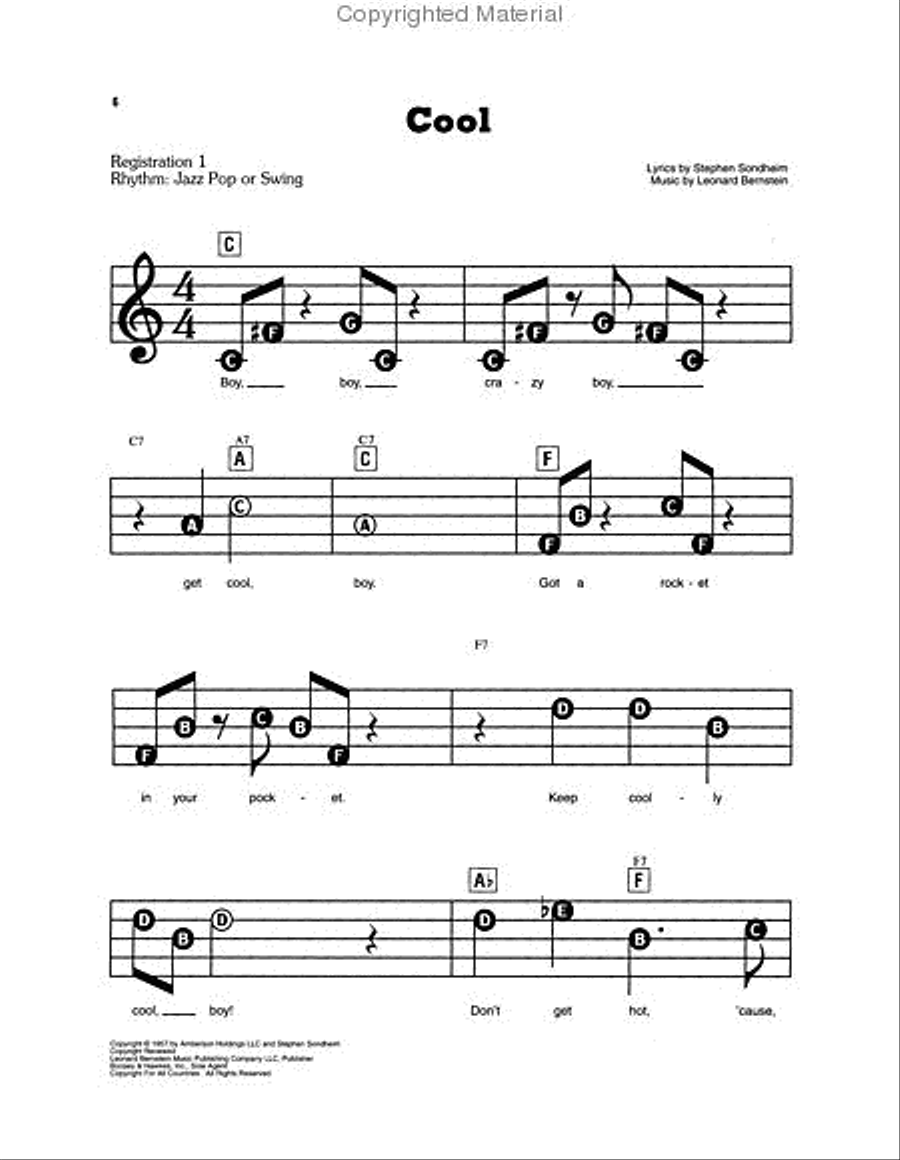 West Side Story West Side Story Electronic Keyboard scores gallery preview page 3
