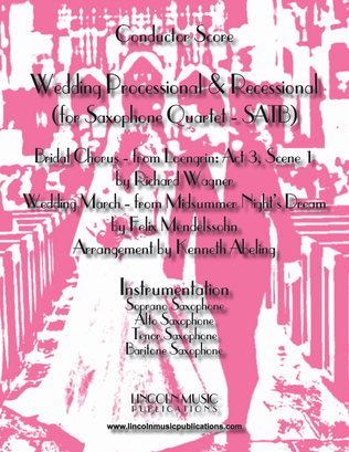 Book cover for Wedding Processional & Recessional (for Saxophone Quartet SATB)