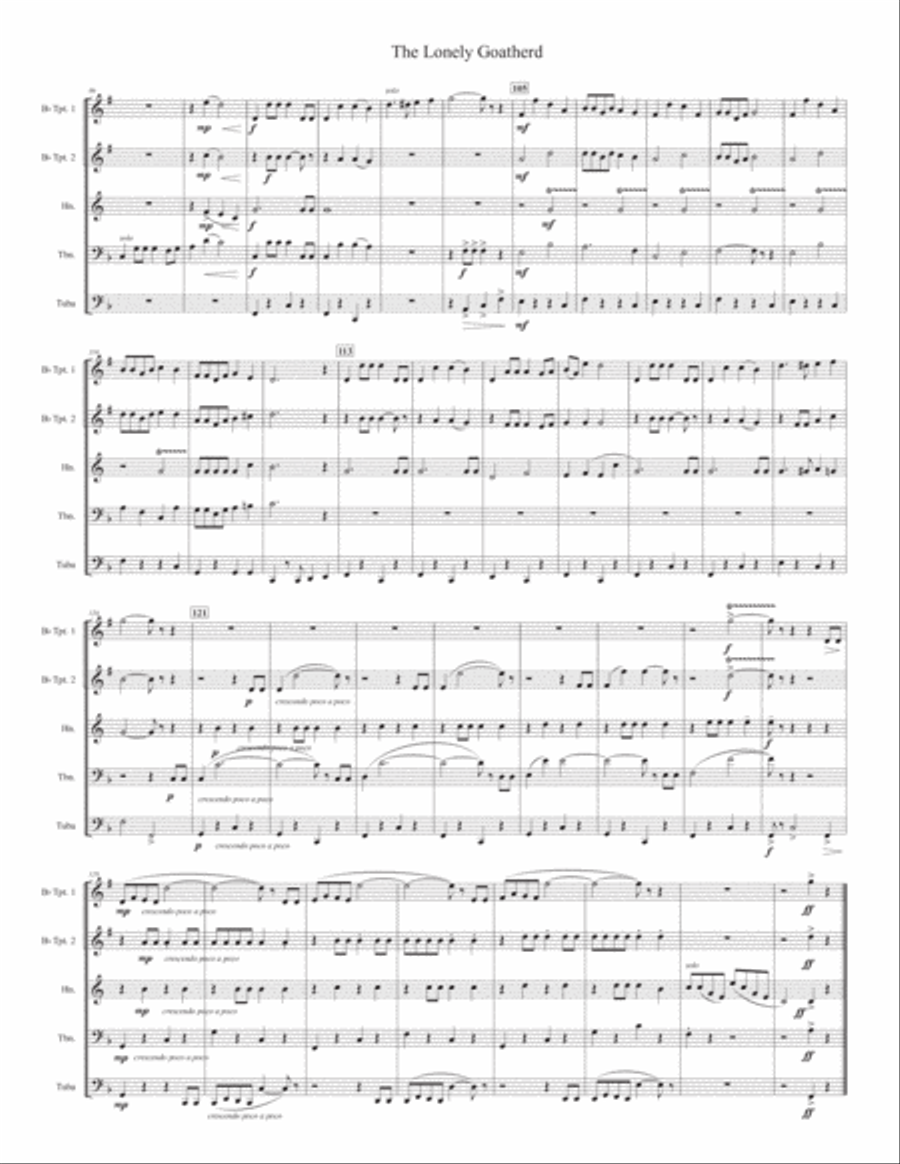 The Lonely Goatherd from the Sound of Music Brass Quintet scores gallery preview page 5