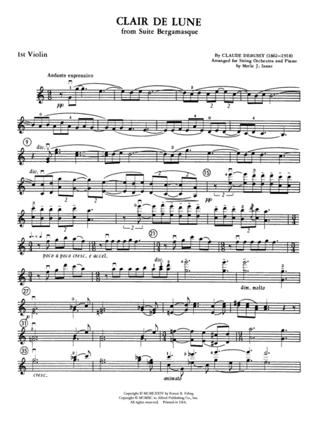Clair de lune: 1st Violin