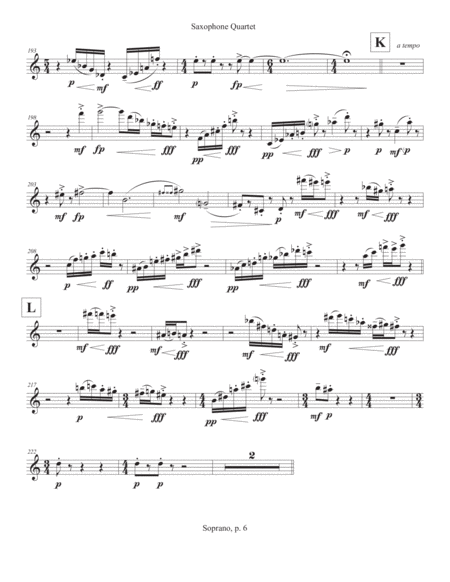 Saxophone Quartet (2016) soprano part