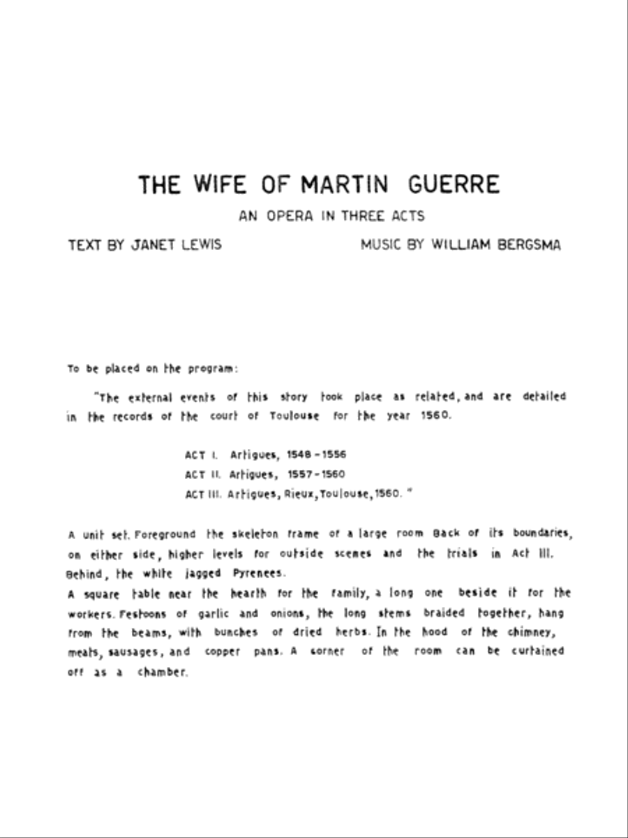 The Wife of Martin Guerre Choir scores gallery preview page 3