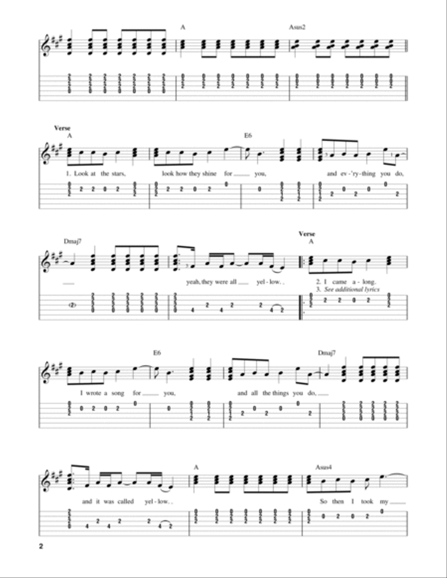 Yellow Acoustic Guitar scores gallery preview page 2