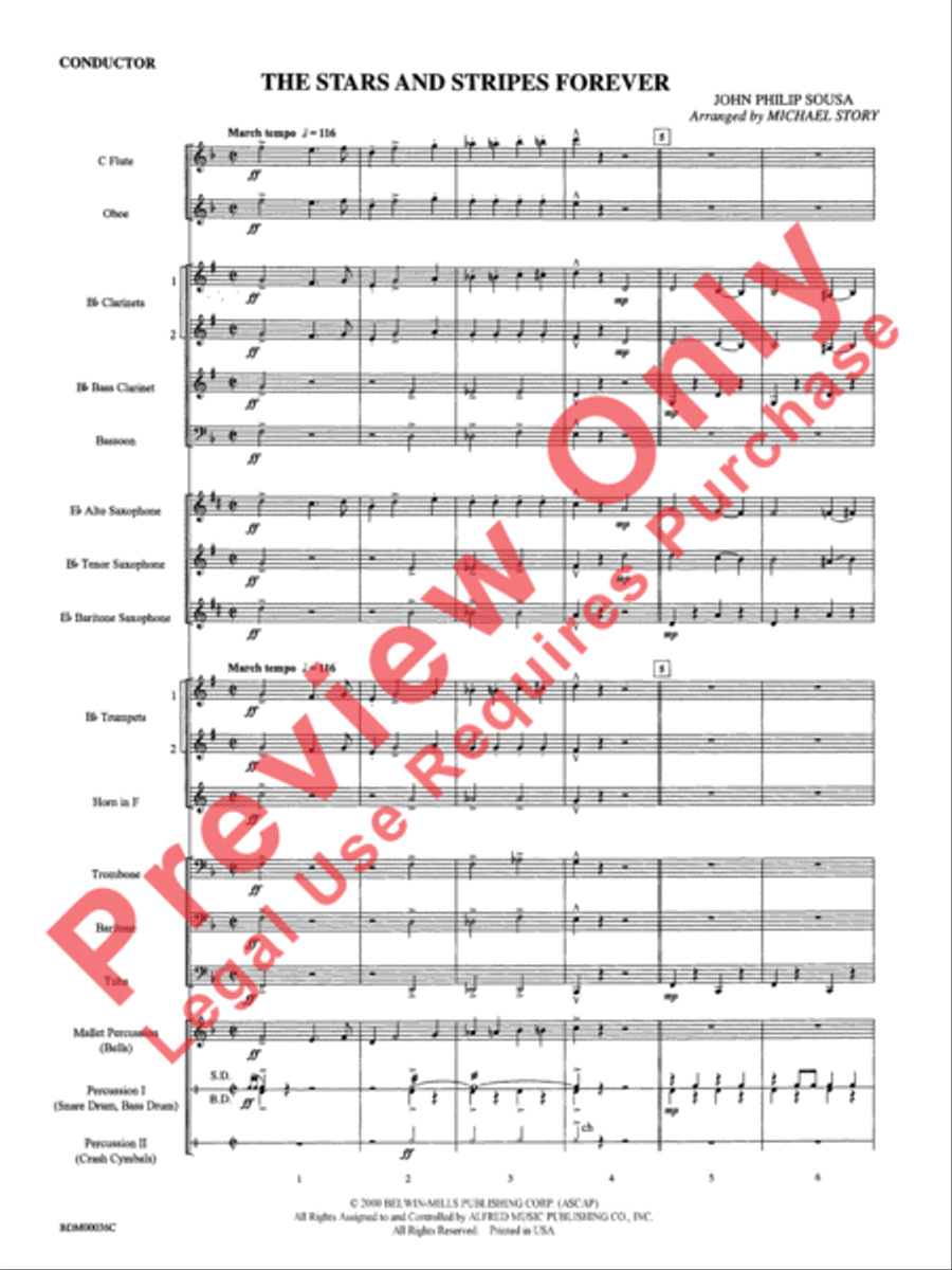 The Stars and Stripes Forever Concert Band scores gallery preview page 3
