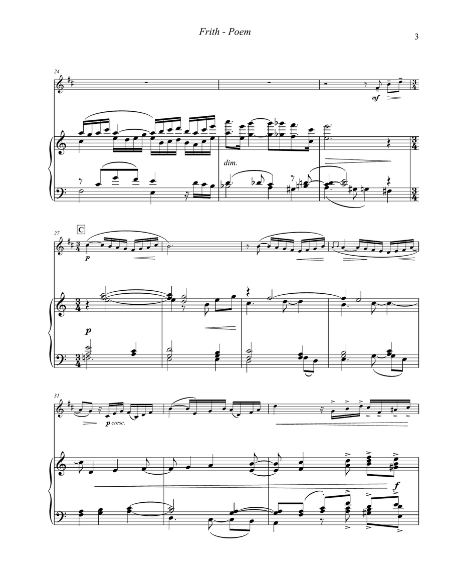 Poem for Trumpet or Flugelhorn & Piano Brass Duet scores gallery preview page 3