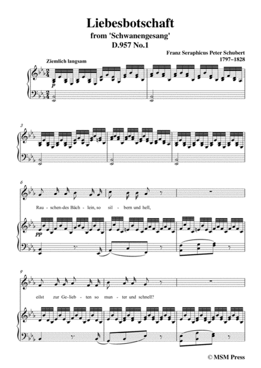 Schubert-Liebesbotschaft,from 'Schwanengesang(Swan Song)',D.957 No.1,in E flat Major image number null