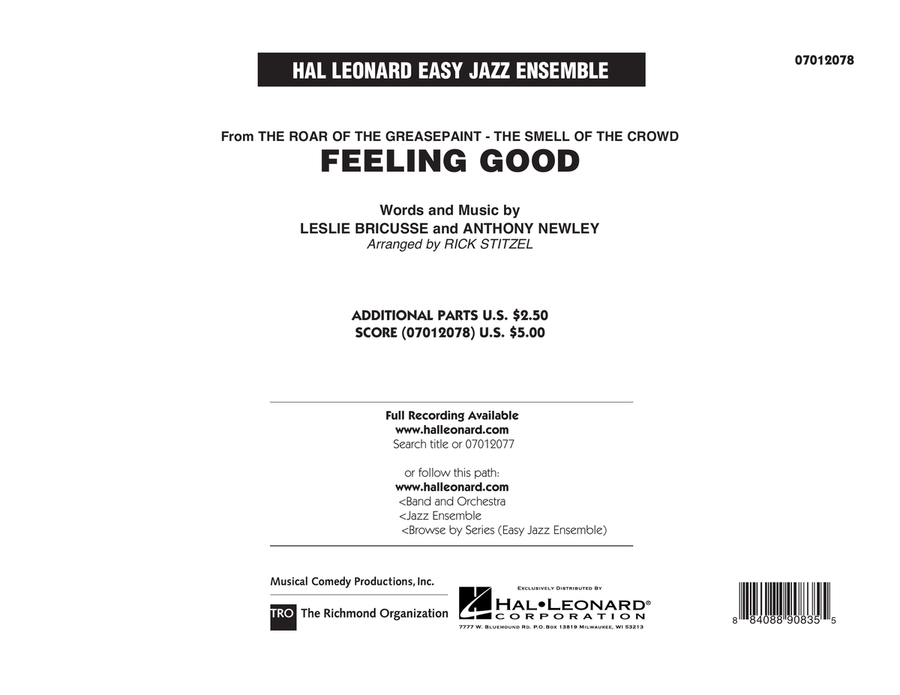Feeling Good - Conductor Score (Full Score) Jazz Ensemble scores gallery preview page 1