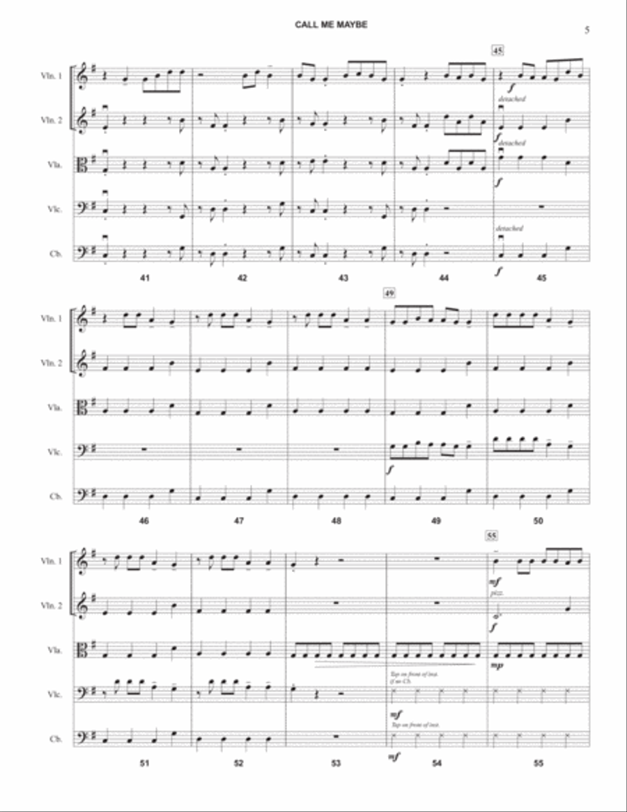 Call Me Maybe Call Me Maybe String Quartet scores gallery preview page 5