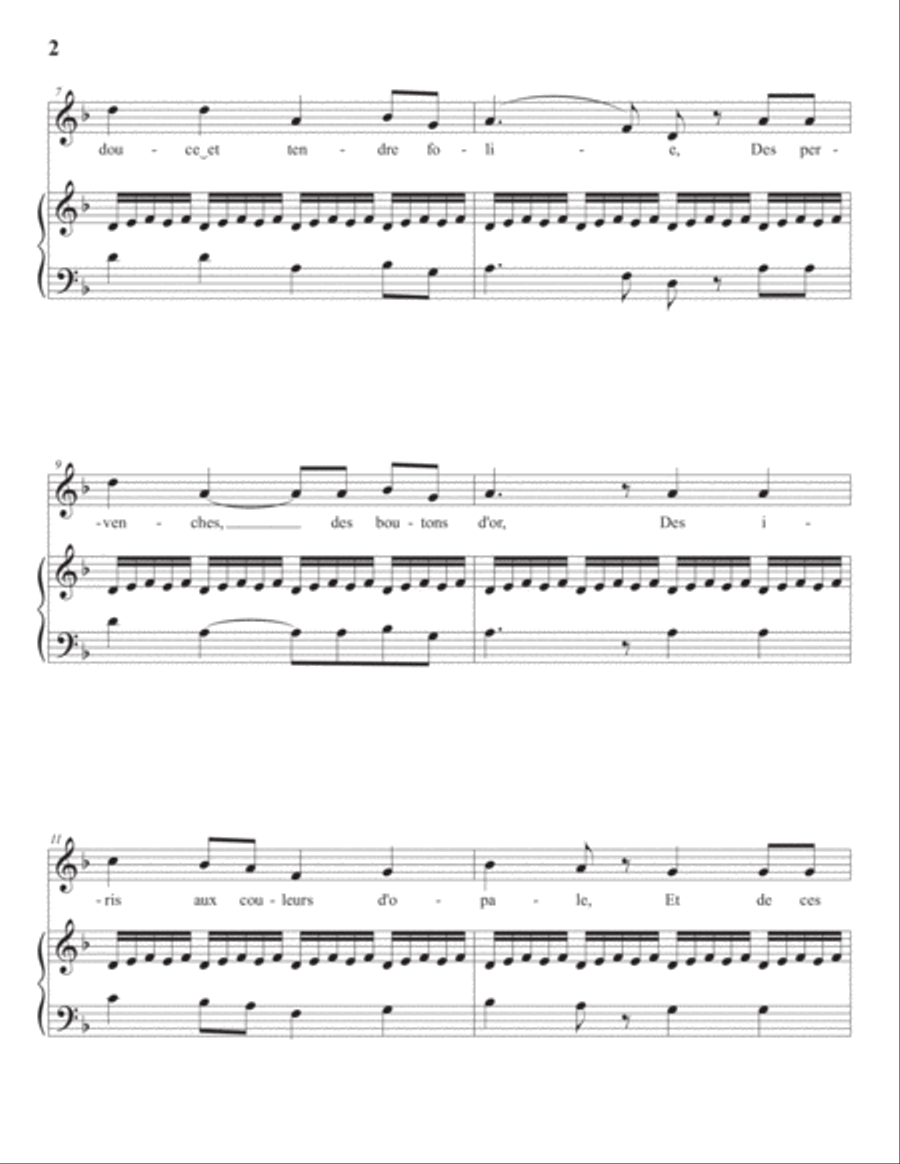 SAINT-SAËNS: La mort d'Ophélie (transposed to D minor) Voice scores gallery preview page 3
