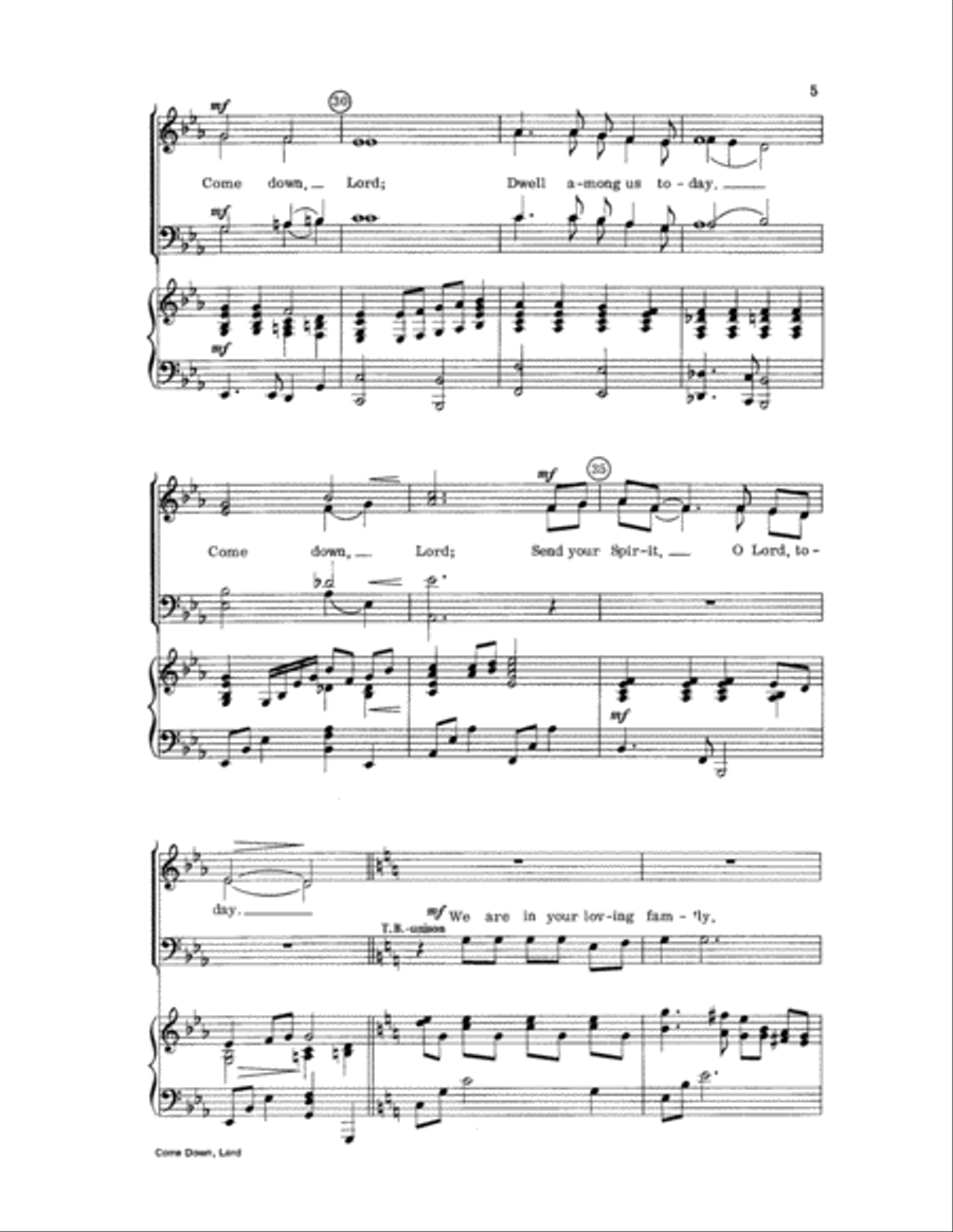 Come Down, Lord 4-Part scores gallery preview page 5