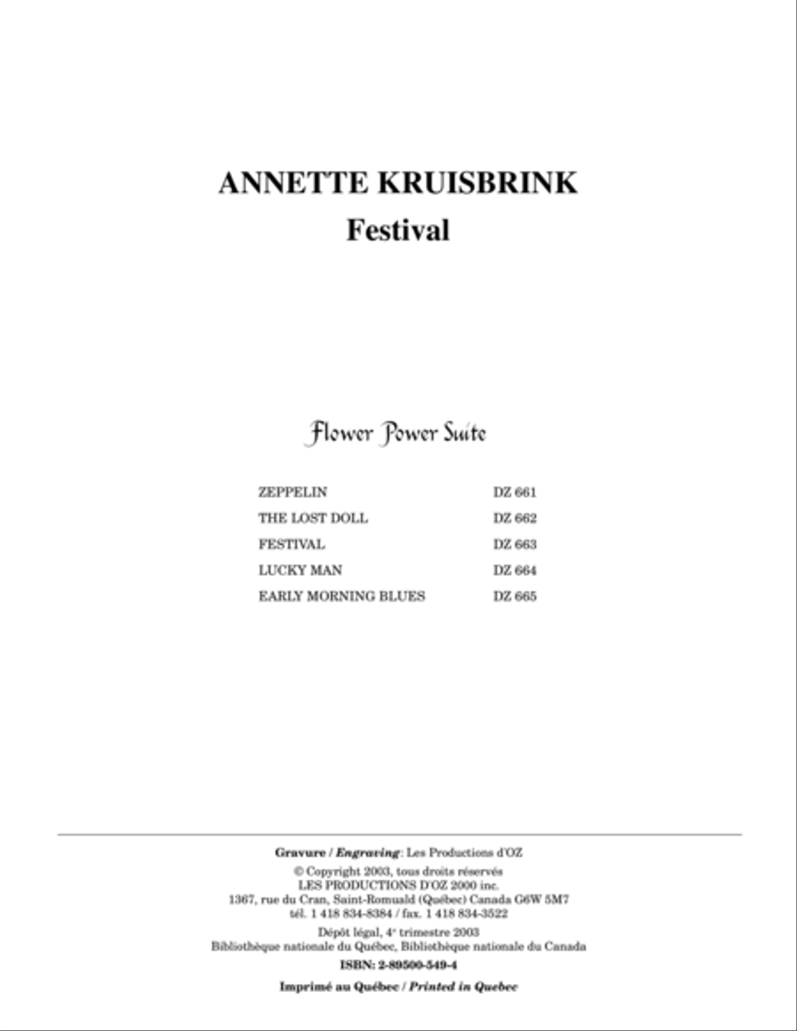 Festival - Flower Power Suite Guitar Ensemble scores gallery preview page 1