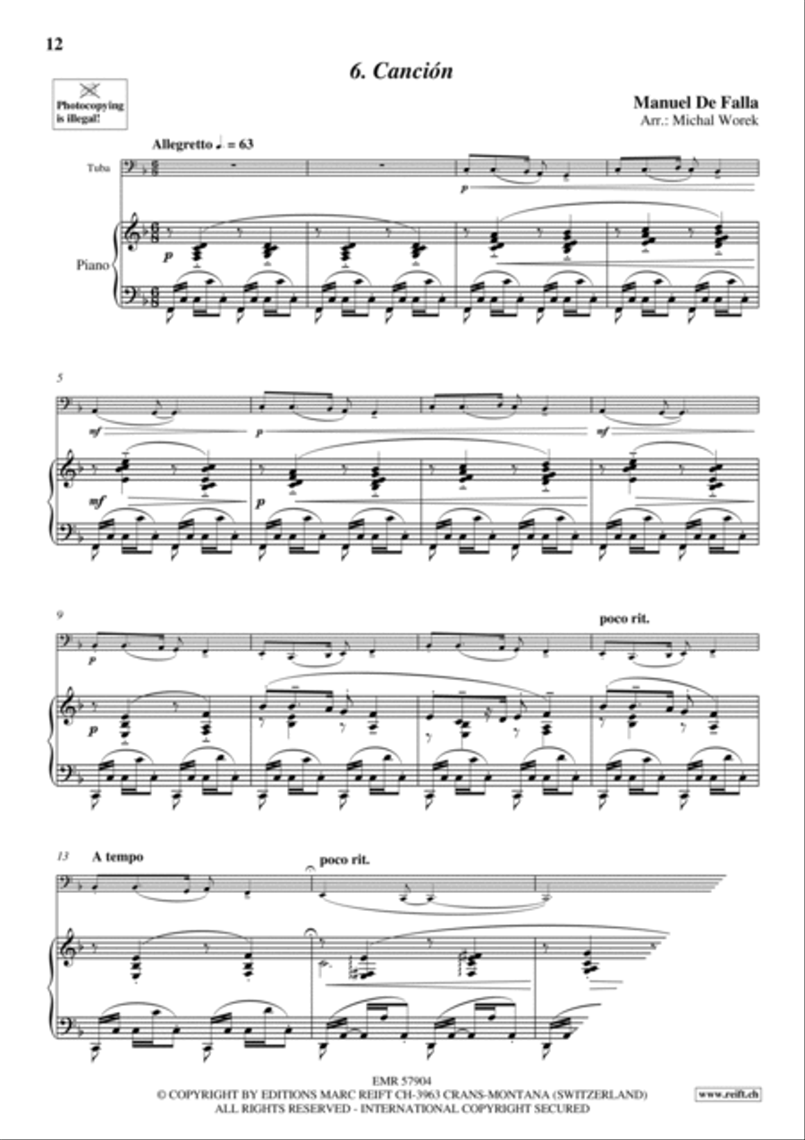 7 Popular Spanish Songs Tuba scores gallery preview page 9