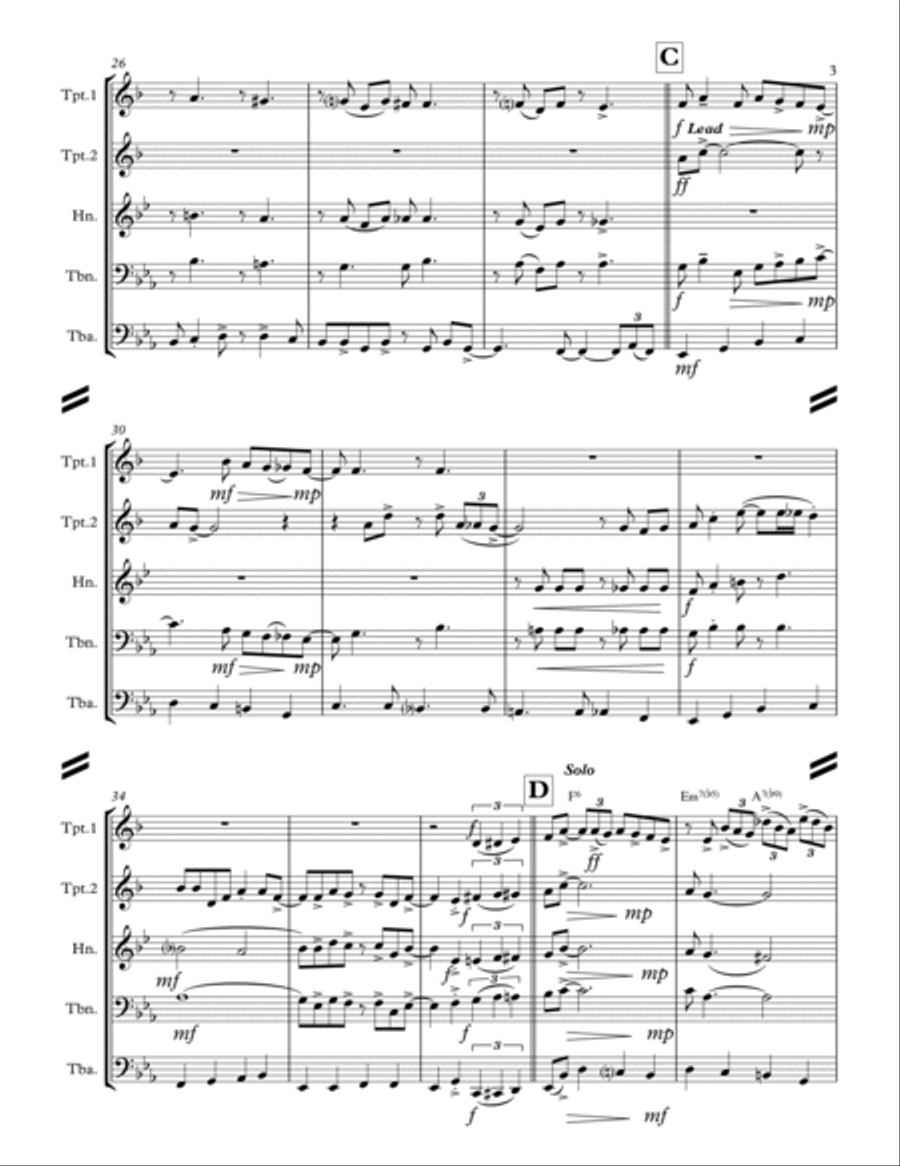 Georgia On My Mind Brass Ensemble scores gallery preview page 4