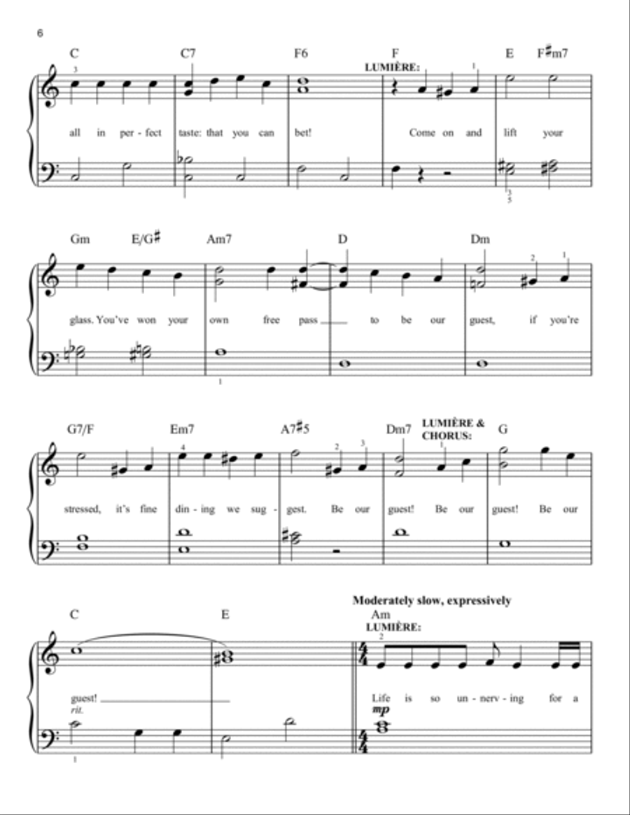 Be Our Guest (from Beauty And The Beast) (2017) Easy Piano scores gallery preview page 6
