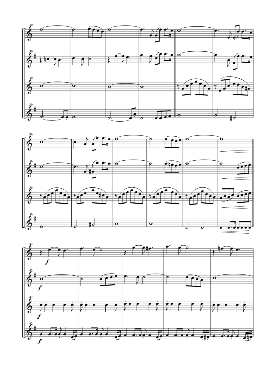 The Winner Takes It All Woodwind Quartet scores gallery preview page 5