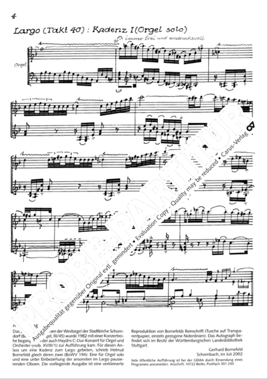 Orgelkonzert in C Oboe scores gallery preview page 5