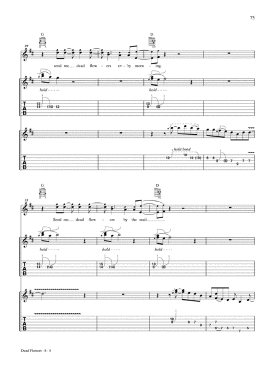 Dead Flowers Guitar Tablature scores gallery preview page 4