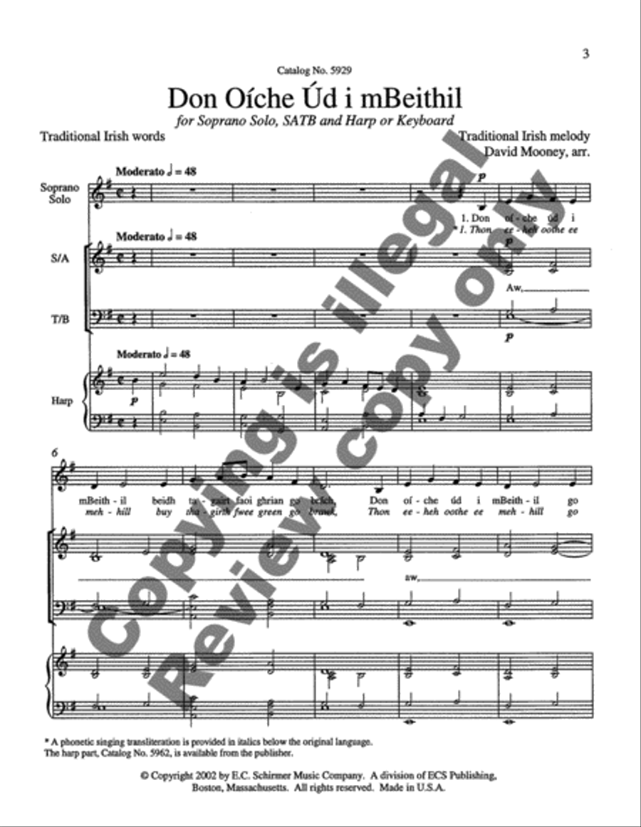 Don Oiche Ud i mBeithil 4-Part scores gallery preview page 3