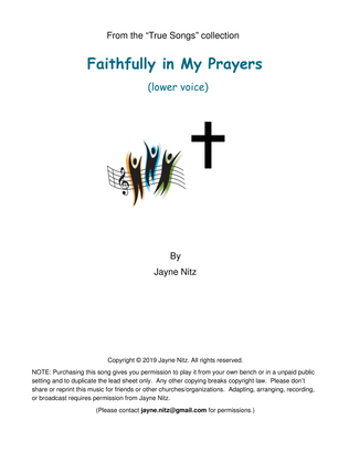 Book cover for Faithfully in My Prayers (low voice)