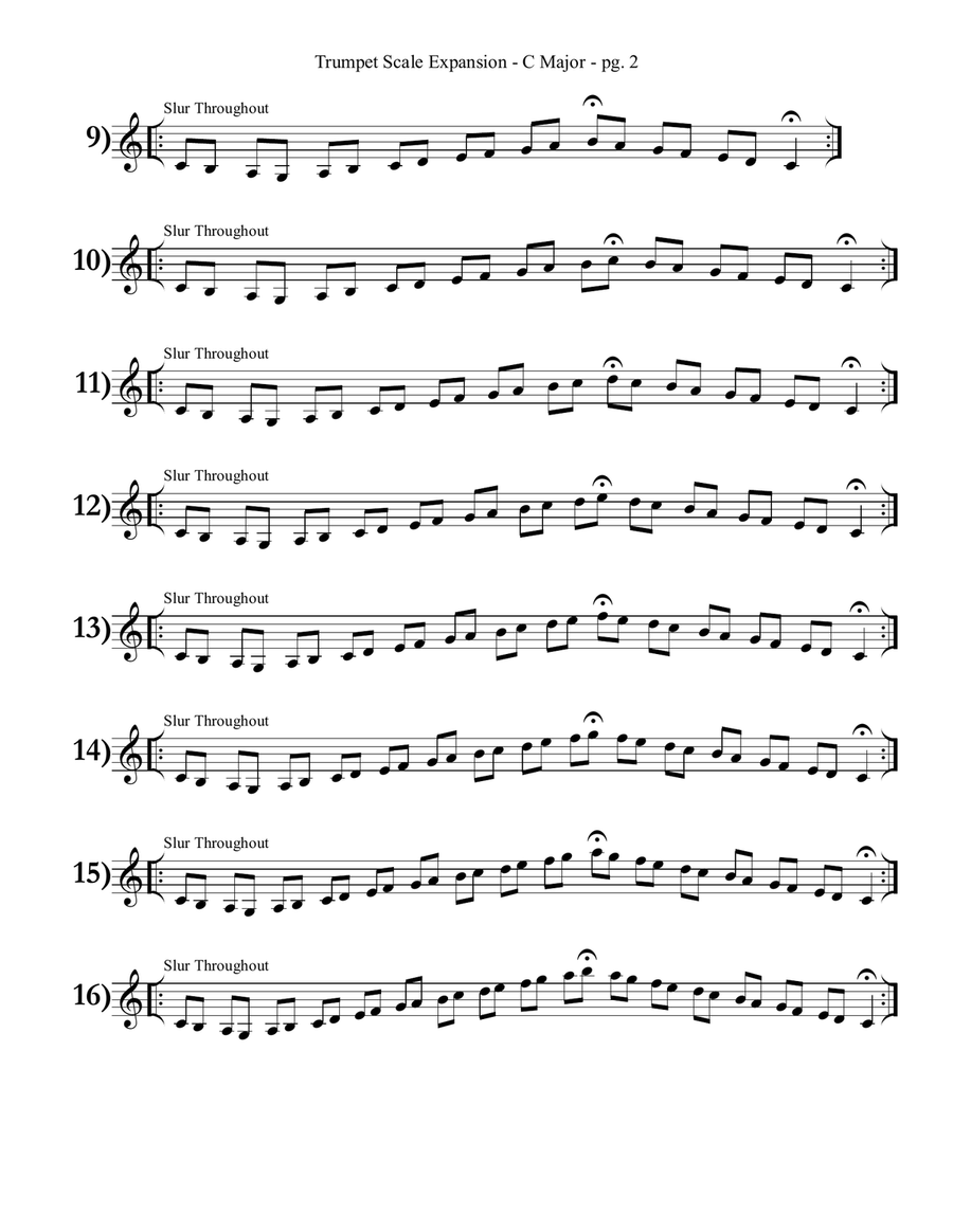 Trumpet Major Scale Expansion Exercises in Every Key by Eddie Lewis Trumpet Solo scores gallery preview page 4