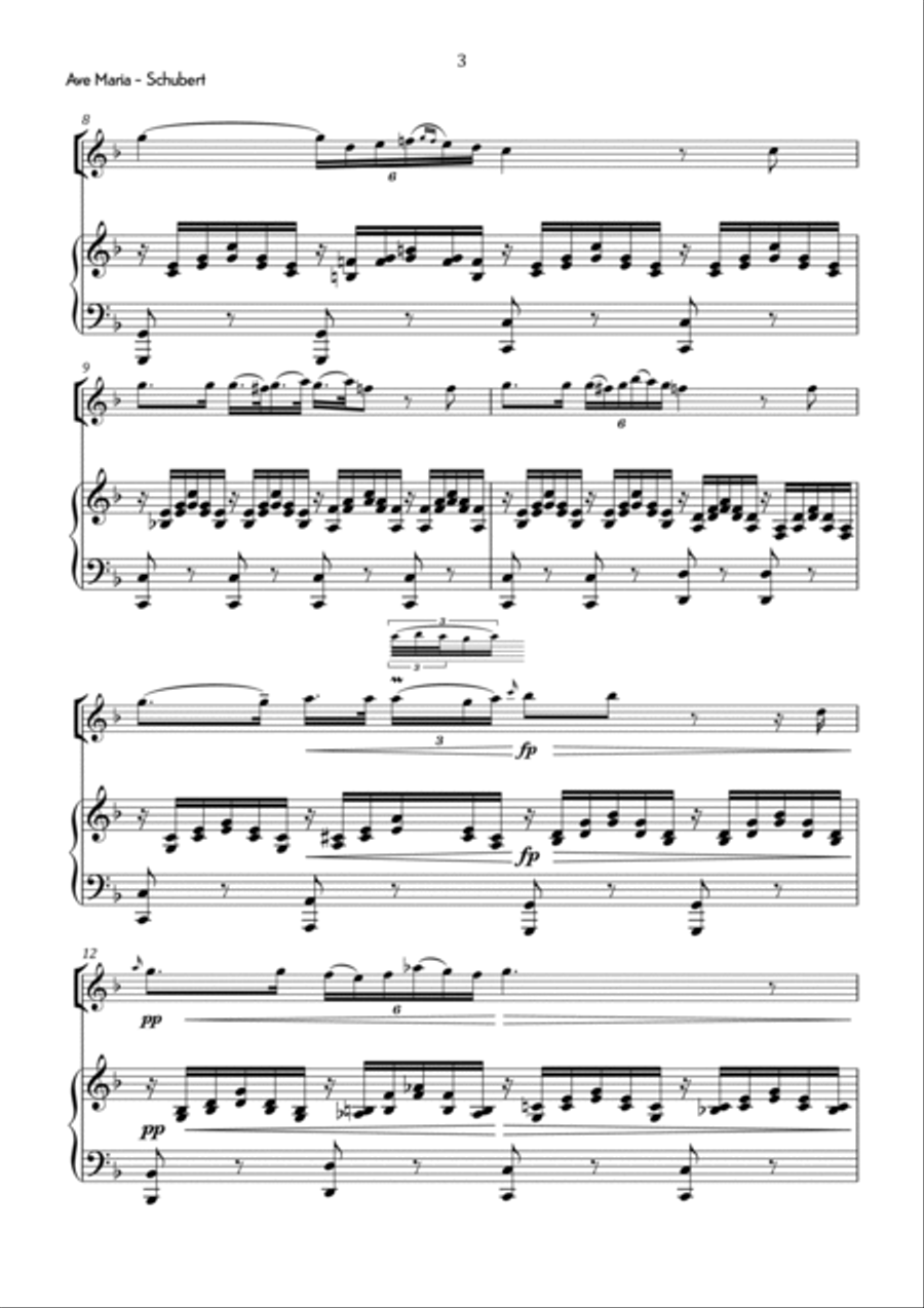 Schubert - Ave Maria in F Major - Intermediate Alto Recorder scores gallery preview page 4