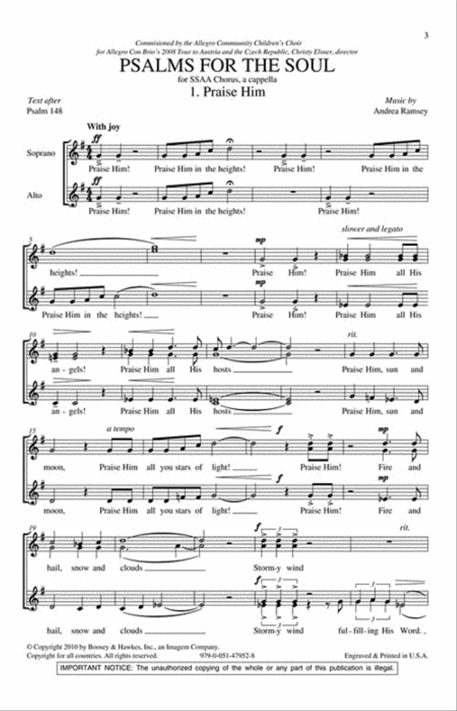 Psalms for the Soul SSAA scores gallery preview page 2