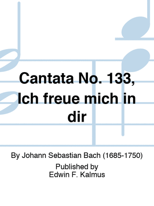Book cover for Cantata No. 133, Ich freue mich in dir