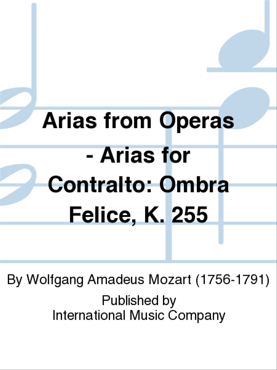 Ombra Felice (I. & E.), K. 255 Alto Voice scores gallery preview page 1