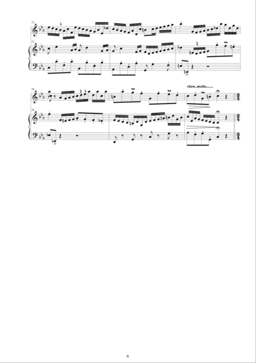 Bach - Violin Sonata No.2 in C minor BWV 526 for Violin and Harpsichord (or Piano) String Duet scores gallery preview page 6