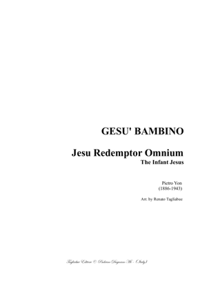 GESU' BAMBINO (The Infant Jesus) - Jesu Redemptor Omnium - Pietro Yon - For SATB Choir and Organ 3 s