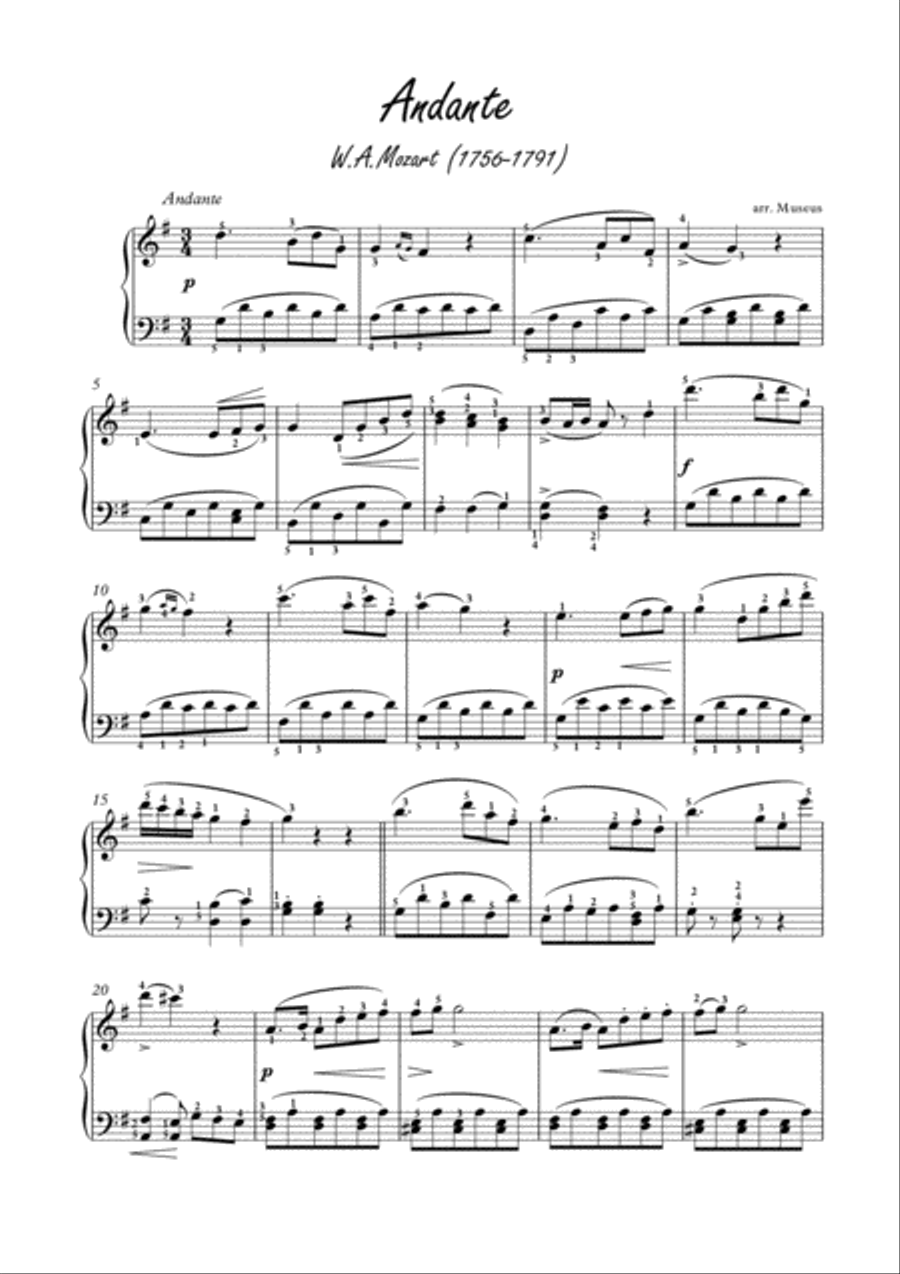 Masterpieces for easy piano 9 by Mozart and Chopin Easy Piano scores gallery preview page 2