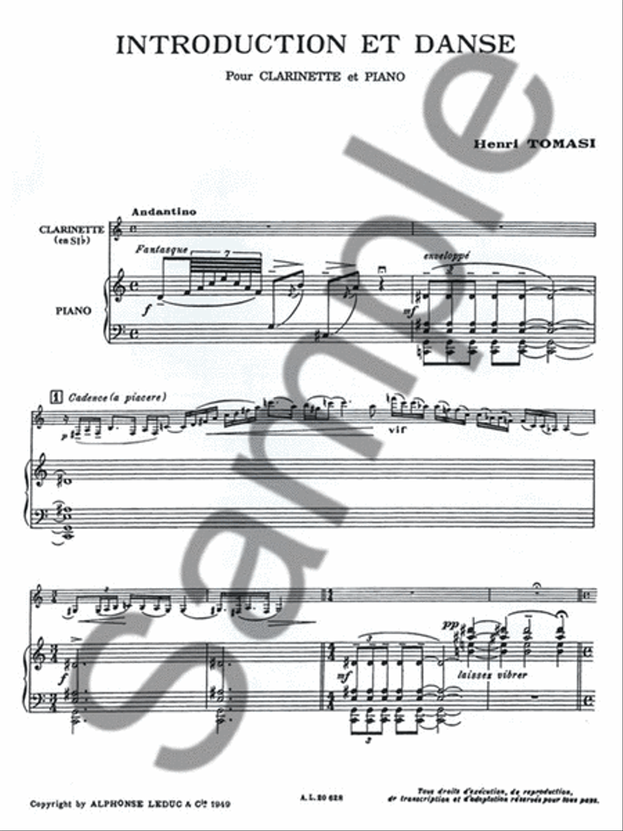 Introduction Et Danse (clarinet & Piano) Clarinet Solo scores gallery preview page 2