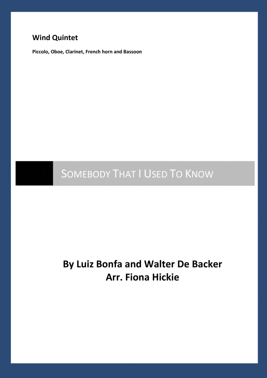 Somebody That I Used To Know Woodwind Quintet scores gallery preview page 1