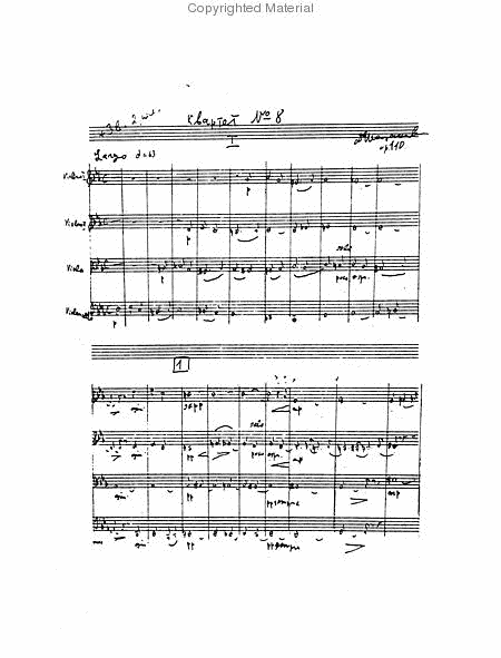 Chamber Symphony (Kammersinfonie), Op. 110a by Dmitri Shostakovich Orchestra - Sheet Music