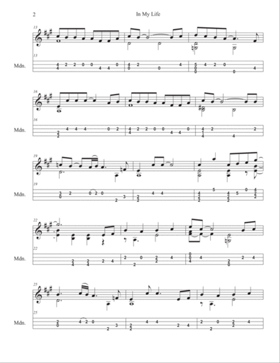 In My Life Mandolin scores gallery preview page 2