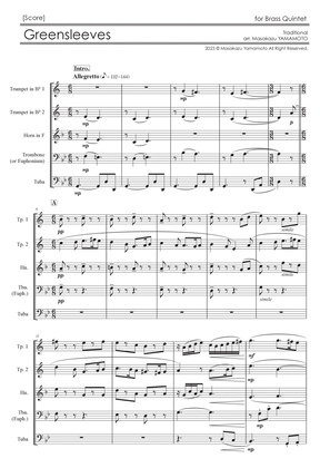 Book cover for Greensleeves [Brass Quintet] - Score Only
