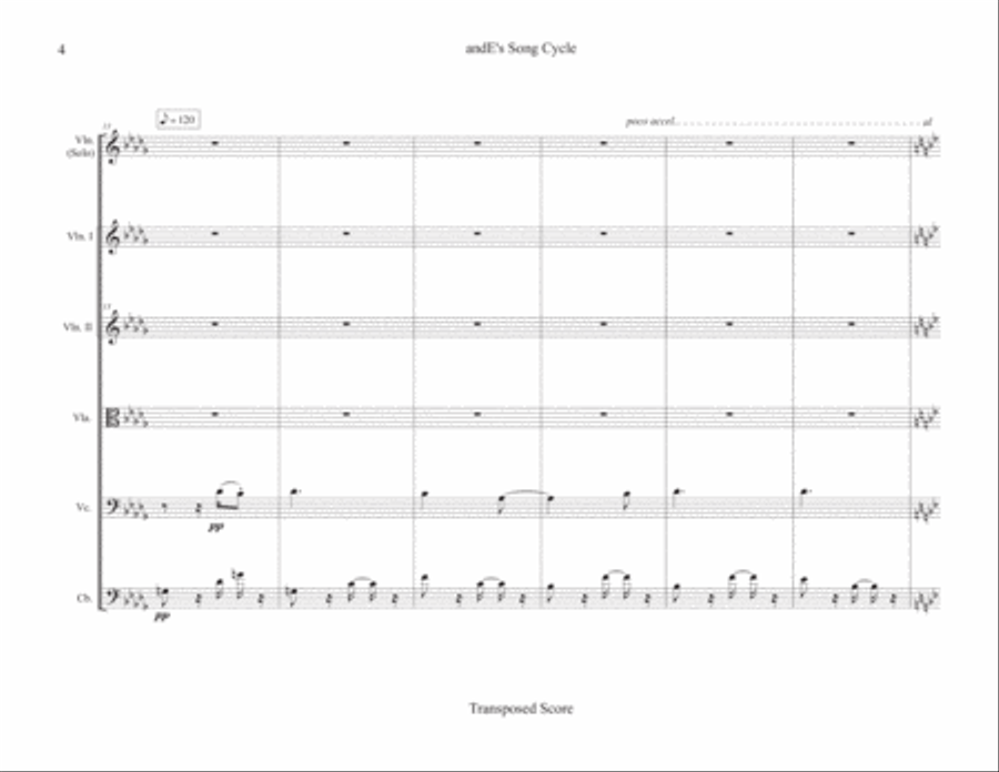 andE's Song Cycle (score & 6 parts) Violin Solo scores gallery preview page 4