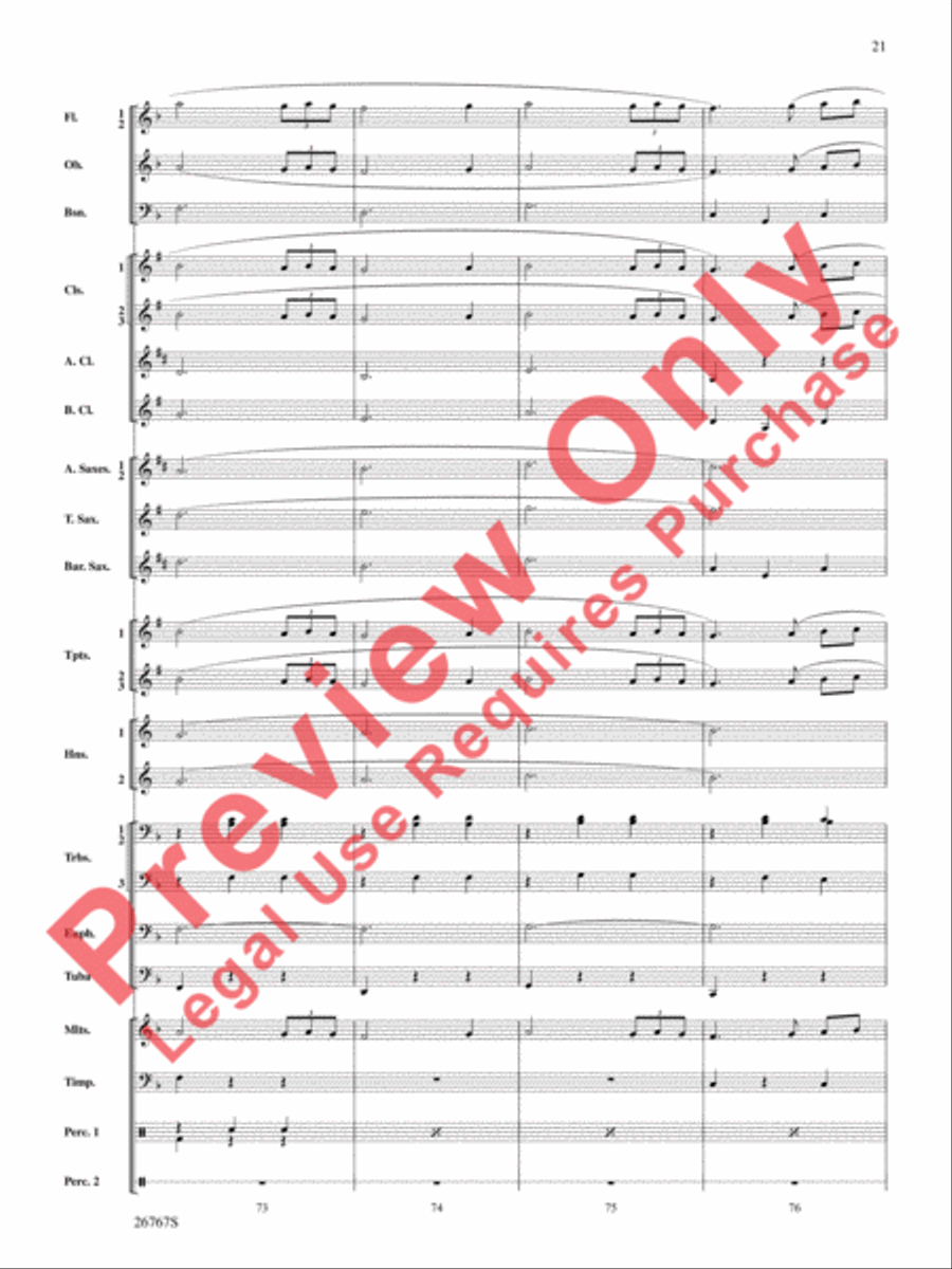 Variations on Ding Dong the Witch Is Dead (from The Wizard of Oz) Concert Band scores gallery preview page 22