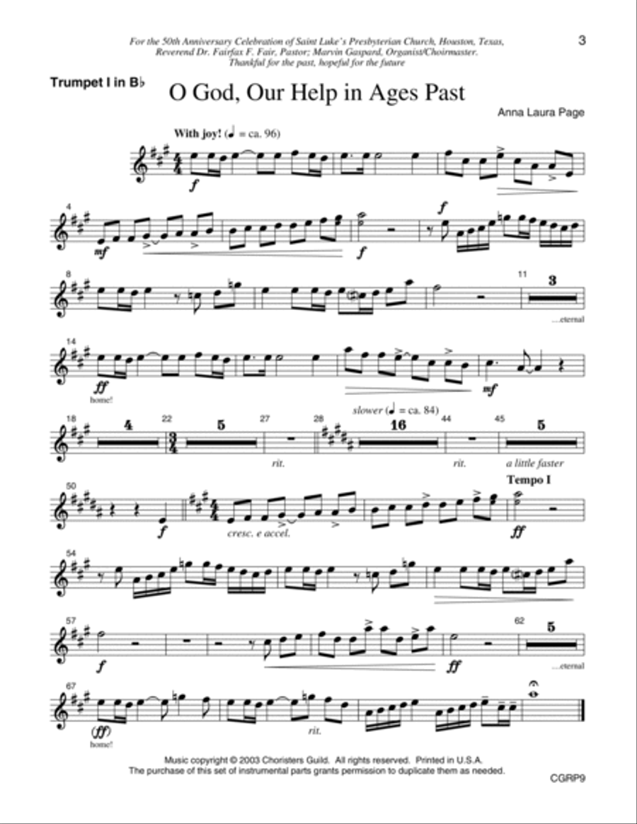 O God, Our Help in Ages Past Reproducible Parts Voice scores gallery preview page 3