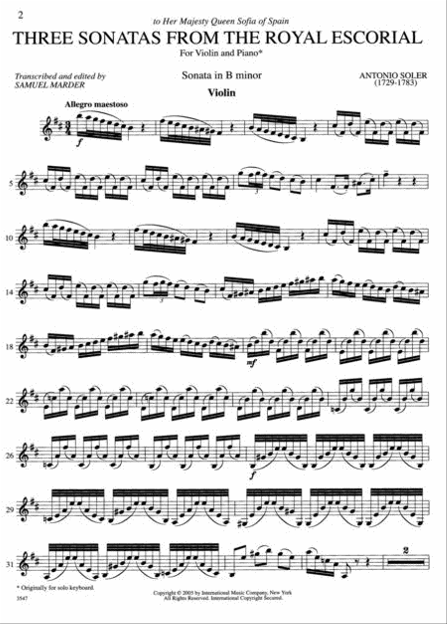 Three Sonatas Violin Solo scores gallery preview page 3